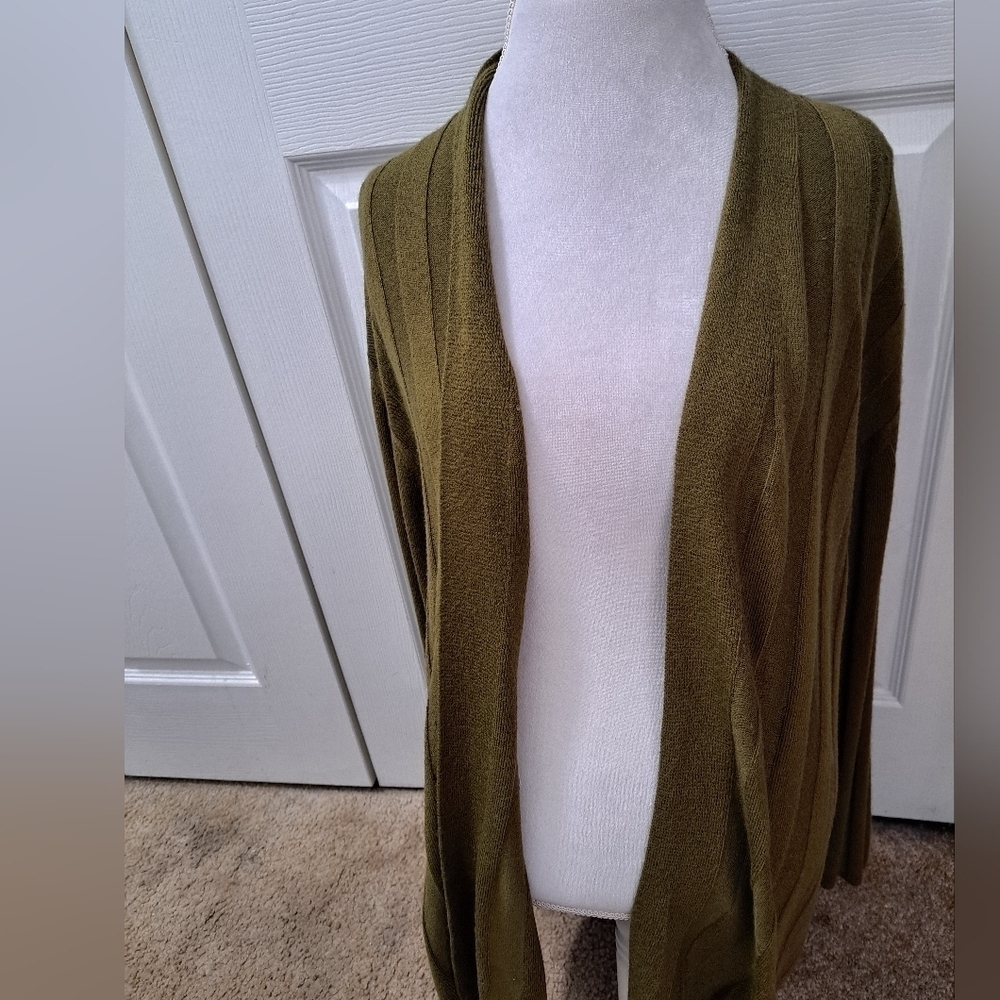 Hampshire Studio Olive Green Open Front Cardigan